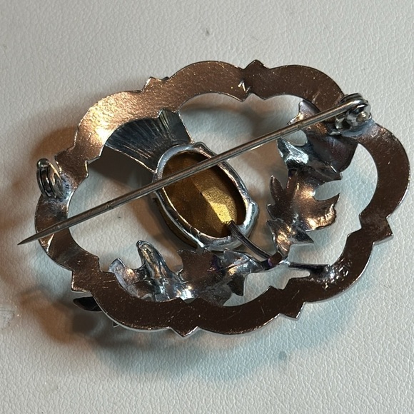 Vintage Mizpah Sweetheart Amethyst Crystal Celtic Scottish Thistle Brooch/Pin - Picture 3 of 5